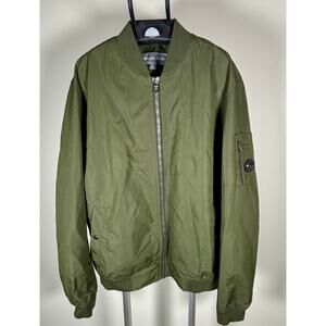 Michael Kors Olive Green Military Pilot Bomber Jacket Full Zip Men's Size XL